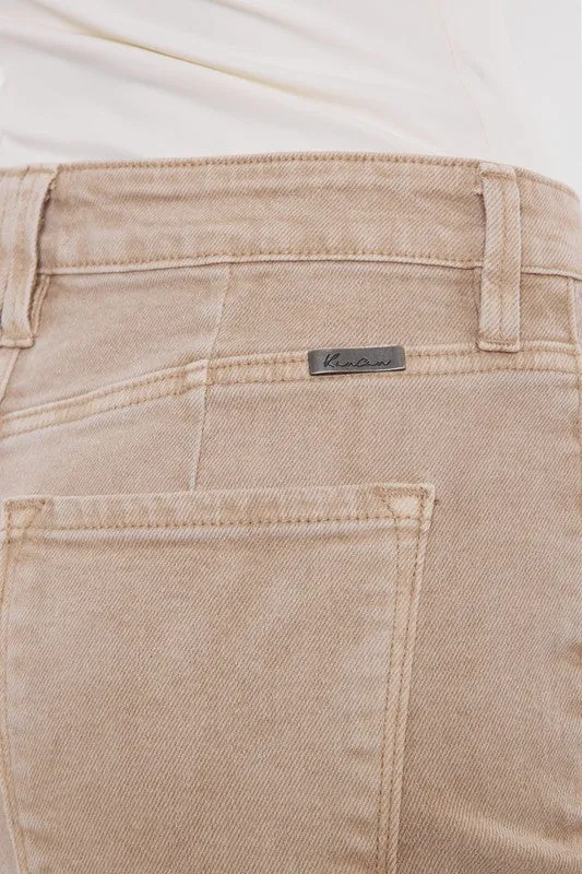 Taupe High Rise Bermuda Shorts
