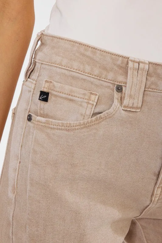 Taupe High Rise Bermuda Shorts