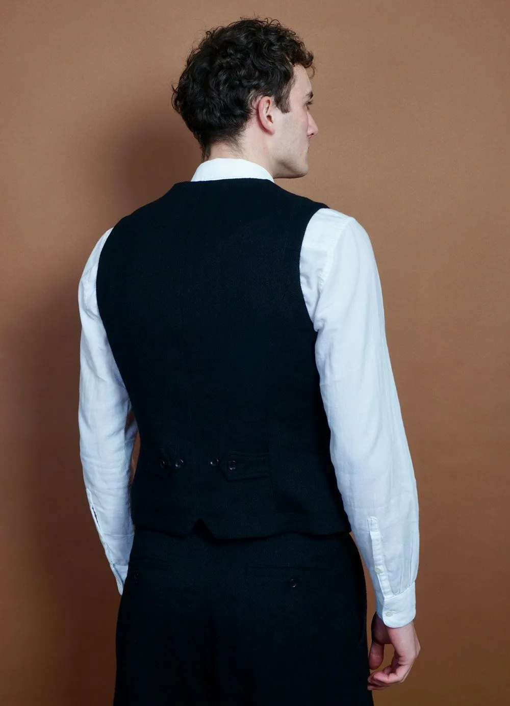 WILLIAM | Lapel Waistcoat | Black