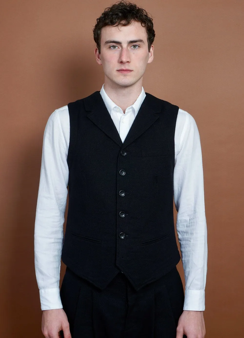 WILLIAM | Lapel Waistcoat | Black